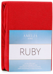 Voodilina Restilo Ruby, punane, 140 x 200 cm, kummiga
