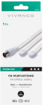 Adapter Vivanco FM/UKW Radio Antenna Coax male, valge