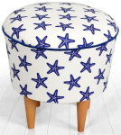 Tumba Hanah Home Cunda v3, sinine v./valge v., 42 cm x 42 cm x 42 cm