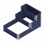Peenrakast Upyard RSB Black, 120 cm x 80 cm x 58.5 cm