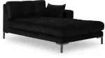 Diivan Micadoni Home Mamaia Velvet Chaise Longue Right, must v., parem, 185 x 102 cm x 75 cm