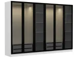 Riidekapp Kalune Design Kale 6638, valge v./must v., 52 cm x 270 cm x 210 cm
