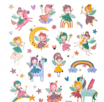 Kleebis DallPrint Fairies, lapselik, 17 cm, 15 cm mitmev&auml;rviline