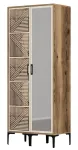 Riidekapp Kalune Design Kumsal PR, kreemjasvalge/p&auml;hklipuu v., 47.5 cm x 80 cm x 201.4 cm, peegliga