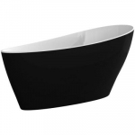Vann, teisaldatav Besco Keya, 165 cm x 70 cm x 57 cm, ovaalne, valge/must