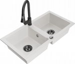 K&ouml;&ouml;givalamu koos kraaniga Mexen Mario, vaik/graniit, 82 cm x 43.6 cm x 16.1 cm, valge