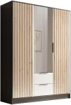 Riidekapp ADRK Neri 150, pruun v./valge v./must v., 150 cm x 51 cm x 200 cm, peegliga