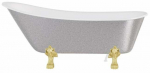 Vann, teisaldatav Besco Olaya Glam, 160 cm x 67 cm x 68 cm, ovaalne, kuldne/valge