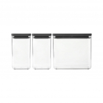 Toidu s&auml;ilitamise konteinerite komplekt Brabantia Tasty+, 1.6 - 3.5 l, l&auml;bipaistev v./tumehall v.