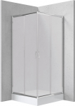 Du&scaron;ikabiin Deante Funkia, ruudukujuline, 90 cm x 90 cm x 185 cm, valge v./kroom v./karastatud
