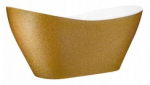 Vann, teisaldatav Besco Keya Glam Gold, 165 cm x 70 cm x 75 cm, ovaalne, kuldne v./valge v.