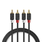 Kaabel Nedis RCA - RCA RCA male x 2, RCA male x 2, 3 m, must v.