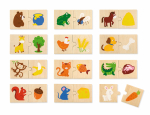 Puidust pusle VIGA Animal Feeding Puzzle Set 51607, mitmev&auml;rviline