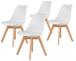 Toolide komplekt ModernHome PC-003, matt, valge v./puidu v., 50 cm x 50 cm x 82 cm, 4 tk