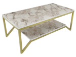 Kohvilaud Kalune Design Flora, kuldne v./valge v., 120 cm x 60 cm x 45.8 cm