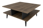 Kohvilaud Kalune Design Akya, must v./p&auml;hklipuu v., 89 cm x 89 cm x 44 cm