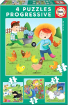 Pusle Educa Farm Animals 17145, 16 cm x 16 cm, 43 tk, mitmev&auml;rviline