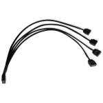 Juhe Alphacool Y-Splitter ARGB 3-pin, 4 x 3-pin, 0.3 m, must v.