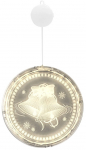 J&otilde;uludekoratsioon Bells LED-valgustusega, 16 cm, 16 cm, l&auml;bipaistev v./valge v.