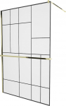 Du&scaron;isein Mexen Kioto+ Walk-In, 100 cm x 200 cm, kuldne/must