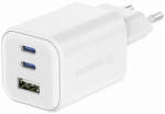 Reisilaadija Swissten GaN, USB A/1 x USB Type C, 5 cm, valge