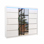 Riidekapp ADRK Salto, valge v., 58 cm x 250 cm x 215 cm, peegliga