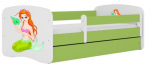 Lastevoodi Kocot Kids Mermaid, valge v./roheline v., 80 x 180 cm, ilma voodipesukastita, madratsiga