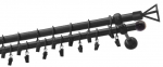Kardinapuu komplekt Olimp Verdi, 150 cm, &Oslash; 19 mm, must