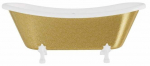 Vann, teisaldatav Besco Amelia Glam, 190 cm x 77 cm x 69 cm, ovaalne, kuldne/valge