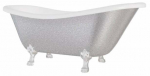 Vann, teisaldatav Besco Otylia Glam, 160 cm x 77 cm x 69.5 cm, ovaalne, valge/h&otilde;be