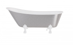 Vann, teisaldatav Besco Olaya Glam, 160 cm x 68 cm x 68 cm, ovaalne, valge/h&otilde;be