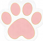 Pabersalvr&auml;tikud Party Deco Cat Paws, 15.5 cm x 14.5 cm, valge v./roosa v., 12 tk
