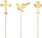Dekoratsioon, komplekt Party Deco First Communion, kuldne v., 31.5 cm, 6 tk