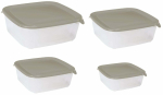 Toiduainekarbi komplekt Curver Fresh & Go, 0.5 - 2.9 l, 23 cm x 23 cm, pruunikas v., 4 tk
