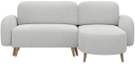 Nurgadiivan - voodi Bawal Tonall 03, helehall v., parem, 150 x 230 cm x 95 cm