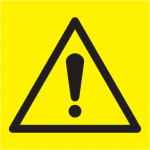 Kleebis, ohutusm&auml;rk, 10 cm, 10 cm Must/Kollane