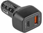 Auto laadija Green Cell, USB/USB-C, must v., 42 W