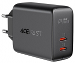 Telefoni laadija AceFast A9 Dual USB-C, 2 x USB-C, must v., 40 W