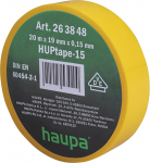 Elektriisolatsiooniteip Haupa HUPtape-15, kollane, 20 m