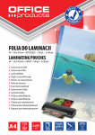 Lamineerimiskile Office Products, 80 &mu;m x 297 mm x 210 mm, 100 tk