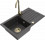 K&ouml;&ouml;givalamu Mexen Pablo 6510751010-76+670200-50+66911-50, graniit, 75 cm x 43 cm x 16.1 cm, black granite+gold