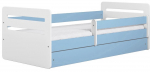 Lastevoodi Kocot Kids Tomi, sinine v., 80 x 180 cm, voodipesu kastiga, madratsiga