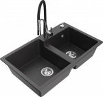 K&ouml;&ouml;givalamu koos kraaniga Mexen Tomas Aster, graniit, 80 cm x 50 cm x 19 cm, black granite