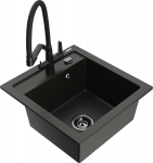 K&ouml;&ouml;givalamu koos kraaniga Mexen Vito Duo, vaik/graniit, 52 cm x 49 cm x 21 cm, must