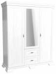 Riidekapp Gala Meble Kora KS2, valge v., 62 cm x 158 cm x 193 cm, peegliga