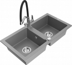 K&ouml;&ouml;givalamu koos kraaniga Mexen Mario, vaik/graniit, 82 cm x 43.6 cm x 16.1 cm, hall