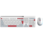 Juhtmevaba klaviatuuri ja hiire komplekt Canyon HSET-W5, Inglise (US), valge v./punane v.