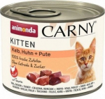 Kassi m&auml;rgtoit Animonda Carny Kitten, kanaliha/kalkun/vasikaliha, 0.2 kg