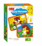 Liivamaaling, loomad Ranok Creative Sand Pictures Bear % Hedgehog, sinine/kollane/roheline, 20 x 3.5 cm