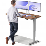 Kirjutuslaud reguleeritava k&otilde;rgusega Desktronic HomePro, 140 cm x 70 cm, 61 - 125.5 cm, hall v./p&auml;hklipuud v.
